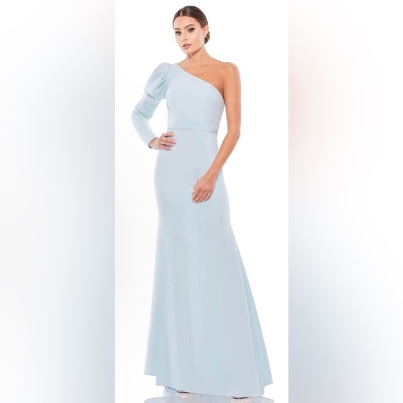 Mac Duggal 26592 NWT Puff Sleeve Trumpet Evening Dress - Picture 1 of 7